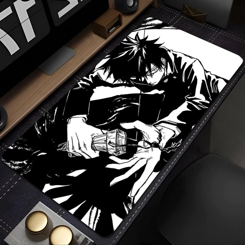 Крушная Игровая Коврик для Мыши Настольный Коврик для Компьютера Jujutsu Kaisen Мегуми Стол Клавиатурный Коврик для Ноутбука Резиновая Нескользящая Подложка Коврик для Мыши Подушка