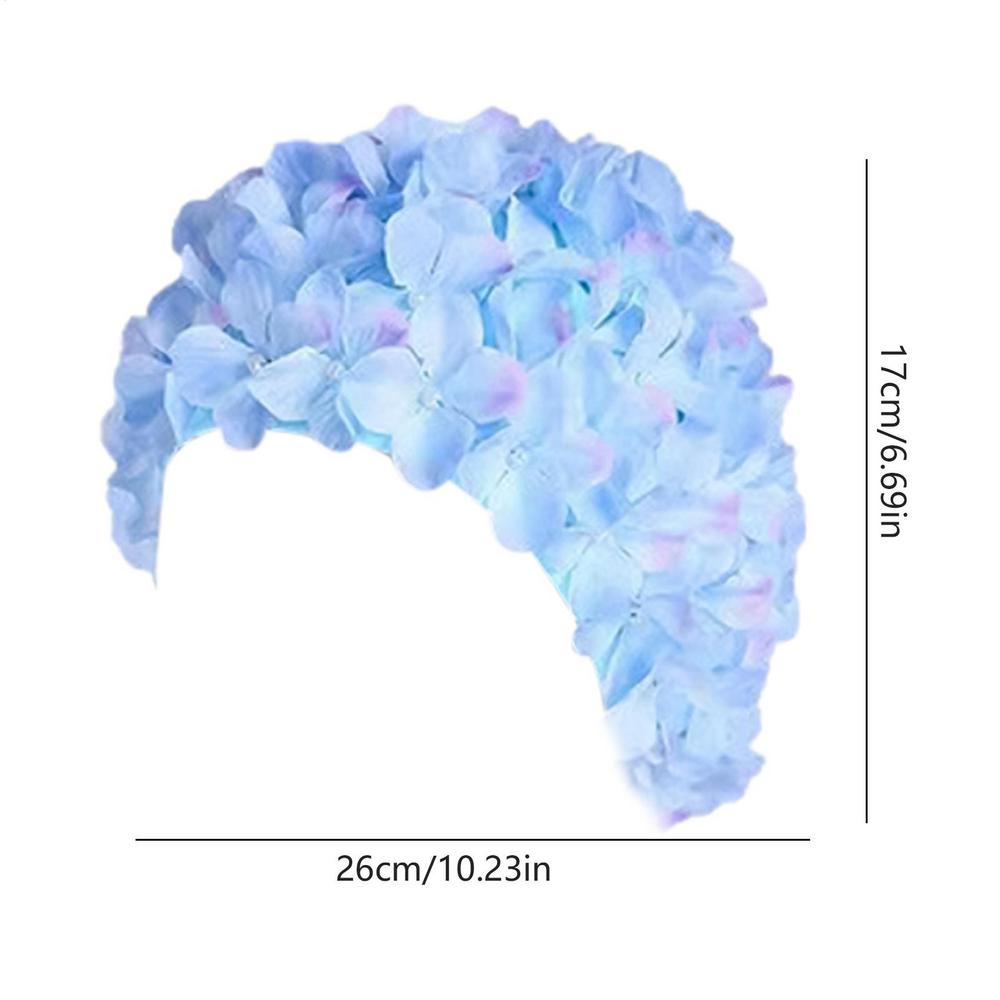 Шапочка для купания с дышащим 3D-цветком, женские шапочки для купания, мягкие, длинные, для дайвинга, защита ушей, аксессуары для бассейна