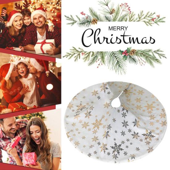 Юбка для рождественской елки, луна, звезда, снежинка, юбка для елки, двухслойная, зимняя, праздничная, декоративная, домашний коврик для карандаша, рождественская елка