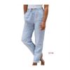 Womens Cotton Linen Wide Leg Pants Elastic Waist Loose Casual Trousers Daily Wear