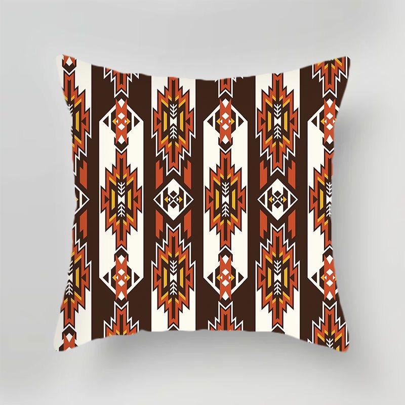 Этнический стиль Геометрический узор Квадратная полиэстеровая наволочка Чехол для подушки на диван в гостиную Наволочка для прикроватной подушки в спальню
