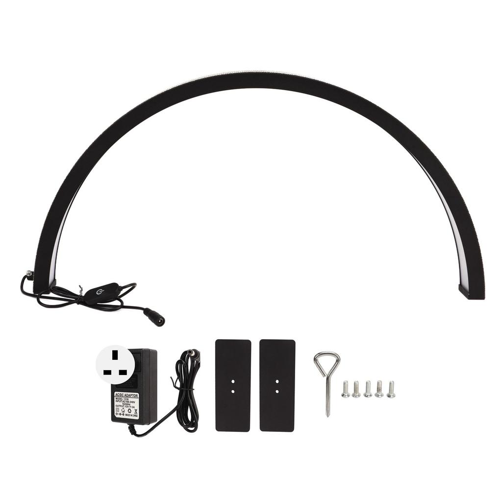 22-дюймовая 300-ваттная черная настольная лампа в форме полумесяца с декоративными стразами 3000K‑6000K 3-цветная бесступенчатая регулировка