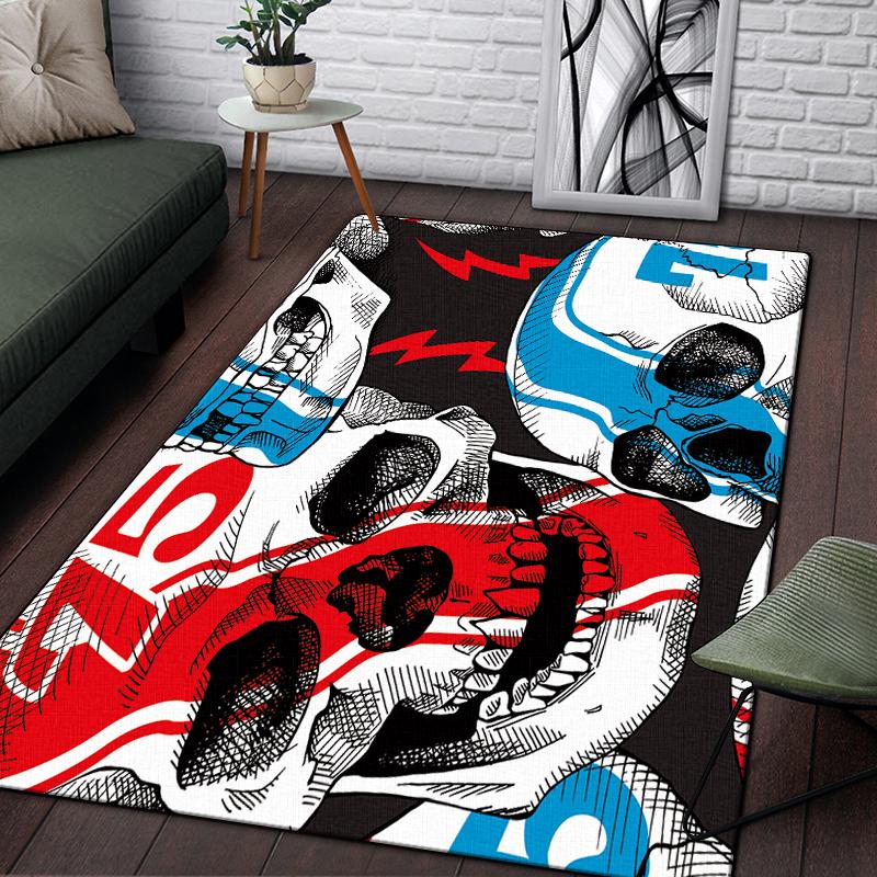 Винтажный декоративный череп с узором розы, декоративный квадратный ковер, современный дом, гостиная, пол, матовый ковер для спальни, художественный коврик для плаката