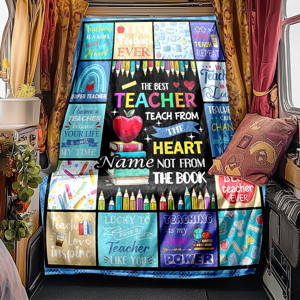 Teaching From Heart Inspires Change And Love Blanketcustomize Your Name Lightweight Comfortable And Stylish Blanket For Travel Bed Home Chair Office