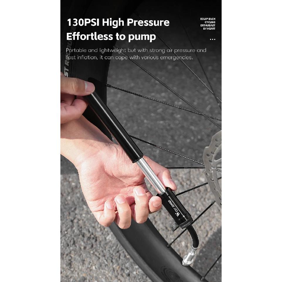 WEST BIKING Портативный Велосипедный Насос 130PSI Высокое Давление С Шлангом Алюминиевый Мини Клапан Presta/Schrader Велосипедный Накачиватель MTB Дорожный Велосипед
