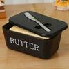 1 набор Премиум Пищевой ПП Масленка с Ножом - Большая, Прочная, Легко моющаяся Масленка для Свежести на Столешнице