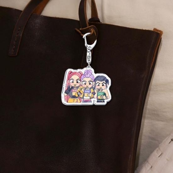 6Pcs Keychain Pendant Anime Girl Charm Car Key Chain Party Favor Backpack Accessories Holiday Gift Playful Companion