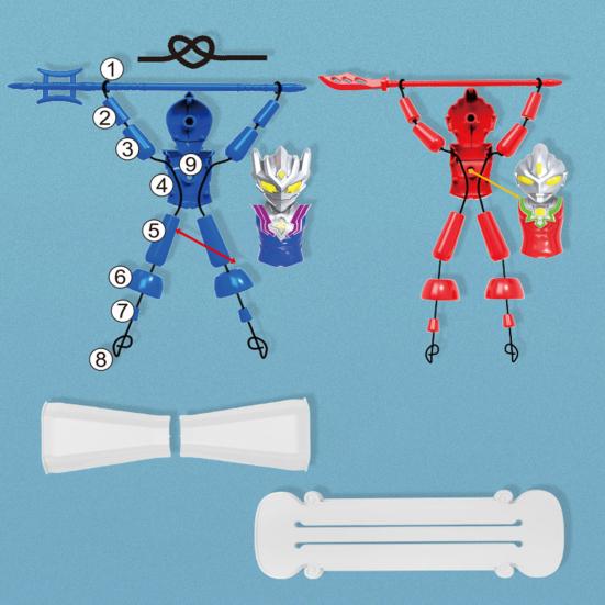 1 комплект, деревянная шарнирная мужская боевая игрушка ручной работы, бамбуковые куклы для фехтования, ультра-человеческая битва, настольная игра, взаимодействие родителей и детей