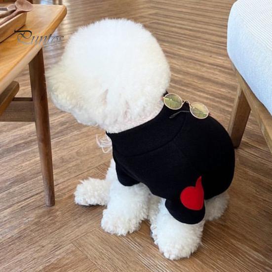 Pet Pullover Fashionable Love Pattern Dog Shirt Comfortable Warm Cat Two-Legged Clothing Pet