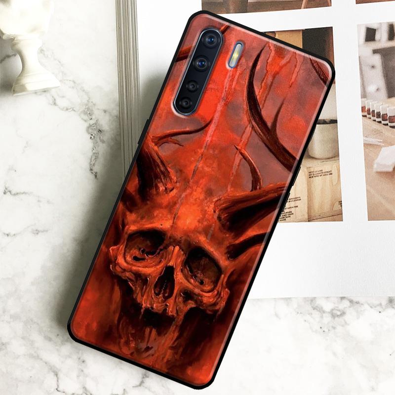 Satanic Scary Skull Case For Oppo A79 A18 A38 A58 A78 A98 A40 A60 A80 A16 A76 A96 A15 A74 A94 A54 A17 A77 Cover