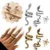 Snake Print Ring Punk Wind Snake Animal Retro Exaggerated Four-Piece Ring