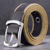 Мужской и женский повседневный ремень, пряжка из сплава, эластичный тканый дышащий ремень из холста, ремень для брюк в корейском стиле