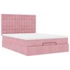 Ottoman Bed with Mattress Pink 140x190 cm Velvet