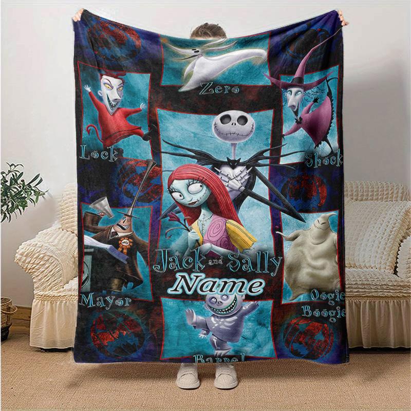 Custom 1pc Happy Halloween Night Blanket, Soft And Comfortable Blanket, Casual Warm, Camping Travel Blanket, Birthday Gift Q91089
