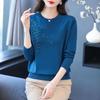 Spring and Autumn Thin Section Women's Knitted Sweater for Middle Aged Elderly Mothers Loose-fitting Round Neck Sweater Basic Sweater