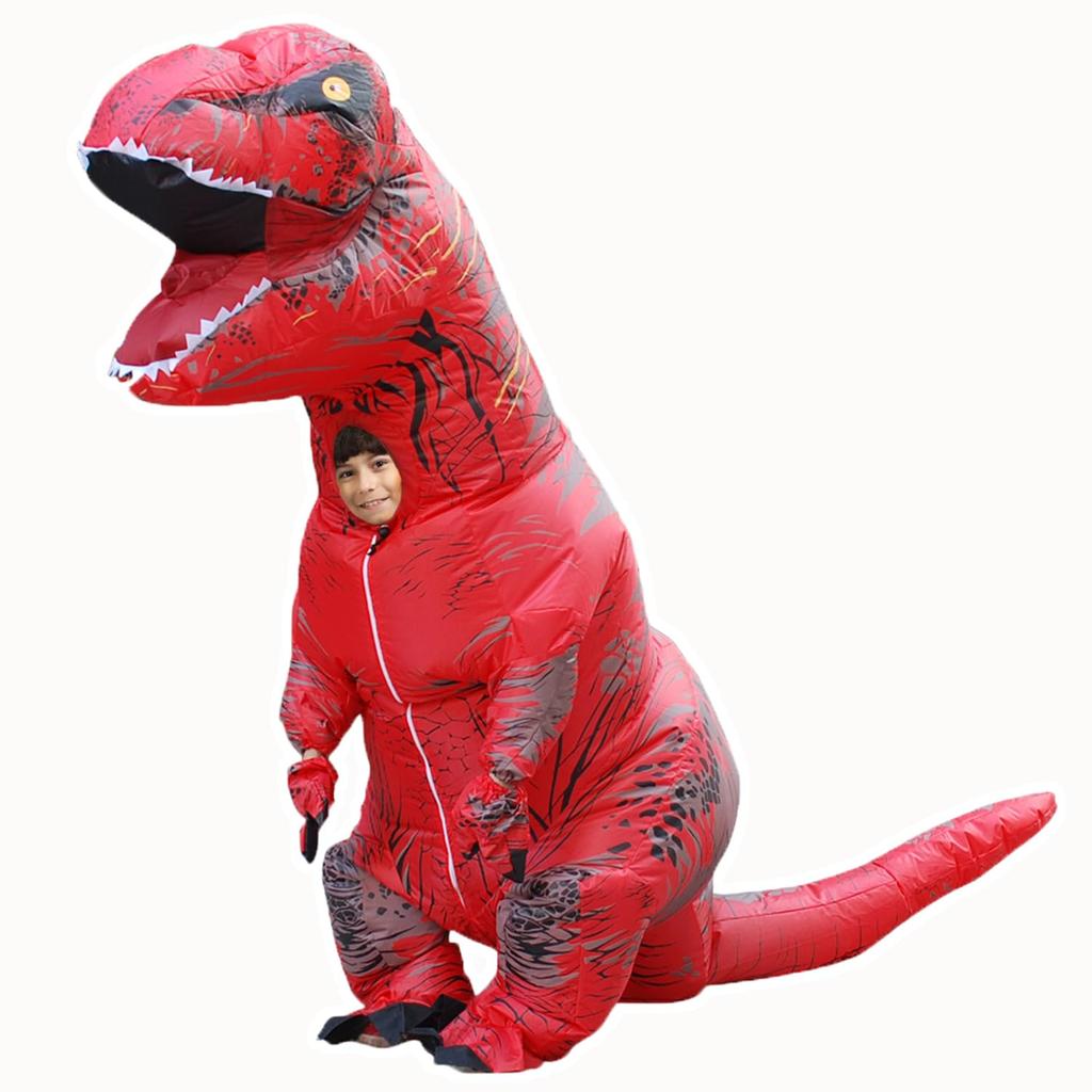 KASTOBS Inflatable Dinosaur Tyrannosaurus Halloween Perfect for New and for Adults and Children Sizes Costume, Cosplay, Rex, Costume, Air-Filled,