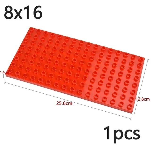 Duploes Big Size Baseplate Multiple Sizes 16x16 8x8 4x4 Bricks Assembly Plates Large Particles Figures Building Blocks Kid Toys