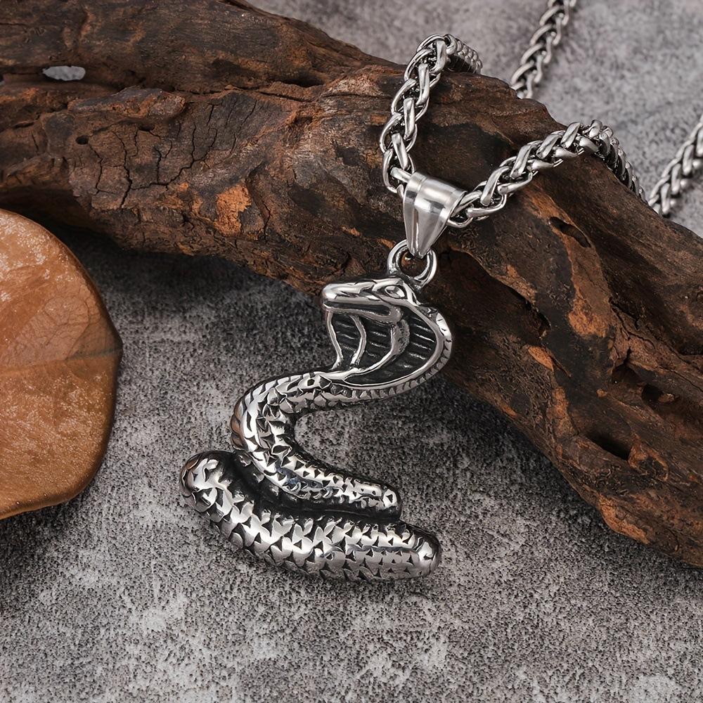 New European and American Cobra Pendant Hip Hop Versatile Titanium Steel Necklace