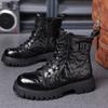 Winter First Layer Sheepskin Martin Boots Men's High-top Cotton Shoes Genuine Leather Men's Locomotive Boots Velvet Warm Trend Men's Shoes