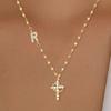 Fashion Cross Letter Necklace For Women Versatile 26 Alphabet Pendant Choker Chain Daily Wear Jewelry Accessory Gift