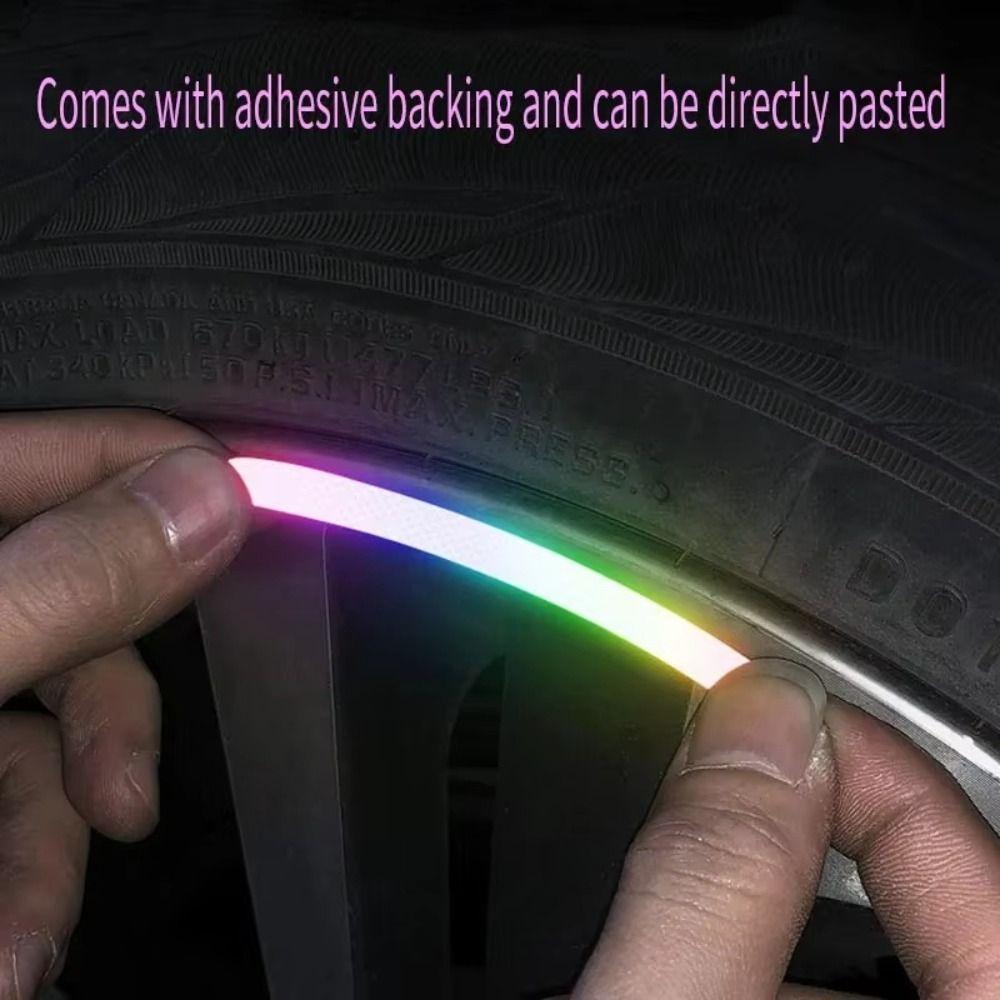 20Pcs Seven-Color Laser Wheel Hub Reflective Sticker Anti-Collision Luminous Sticker Car