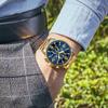 MINI FOCUS Men's Business Quartz Watches Stainless Business Chronograph Watch Gold Blue Relogios Masculino Clock Top Brand 0278G