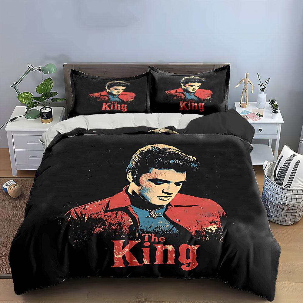 The King Vintage Artwork Bedding Duvet Cover Set Duvet Cover Pillowcases (1*Duvet Cover 2*Pillowcases, without duvet insert)