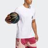 adidas Повседневная спортивная баскетбольная футболка с круглым вырезом и короткими рукавами, мужские топы, белые GP3427
