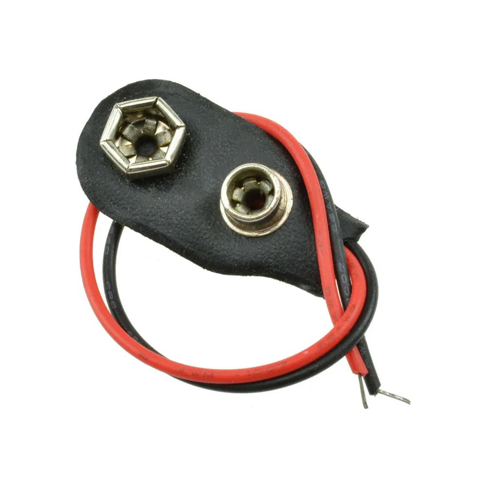 50 шт. I Тип 9 В зажимной разъем для батареи кожаный корпус черный красный проводной 9 В зажимной разъем для батареи держатель батареи для Arduino
