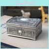 Luxurious Silver Zinc Alloy Jewelry Organizer Box For Rings Earrings And Necklaces