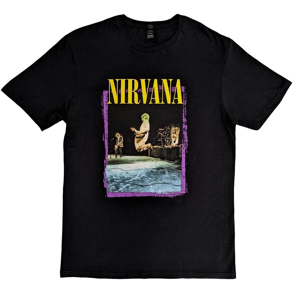 Футболка Nirvana Прыжок со сцены Группа Официальная Черная Новая