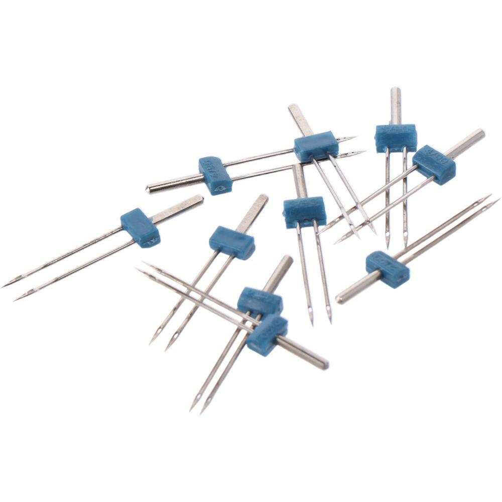 12 шт. 3 размеров двойных игл с пластиковой коробкой двойные иглы для бытовой швейной машины