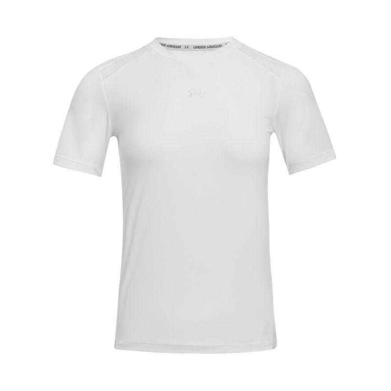 Under Armour Крутая сетчатая футболка с логотипом, однотонная, свободная, дышащая, с круглым вырезом и короткими рукавами, женские футболки, белая 6007555-100