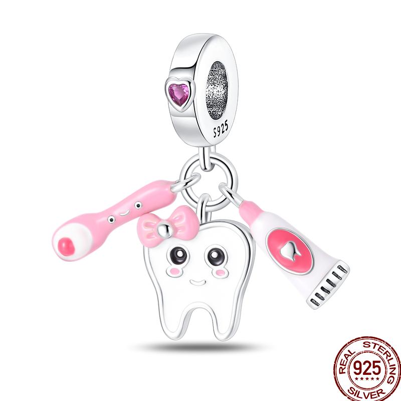 Copper Shiny Zirconia Professional Dental Graduation Gift Bead Pendant For Pan Original Bracelet Diy Jewelry