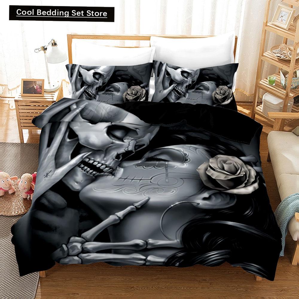 Sexy Beauty Skeleton Girl Bedding Set 3d Duvet Cover Polyester Comforter Cover Twin Queen King Single Size Luxury Fashion Gift