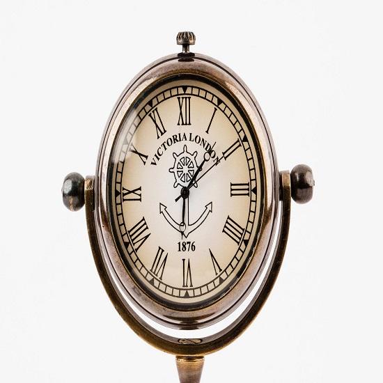 Викторианский Лондон Латунные настольные часы 12,7 см Цельная латунь Гравированные настольные часы Черный Домашний офис Декор Стимпанк Подарок