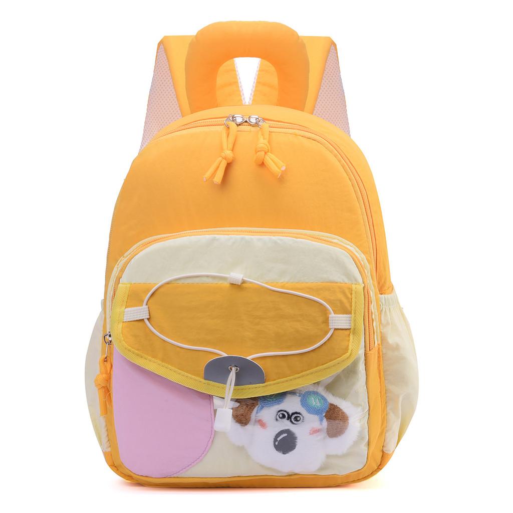 Kids Dualcolor Cartoon School Bag With Soft Polyester Lining For Outdoor Travel