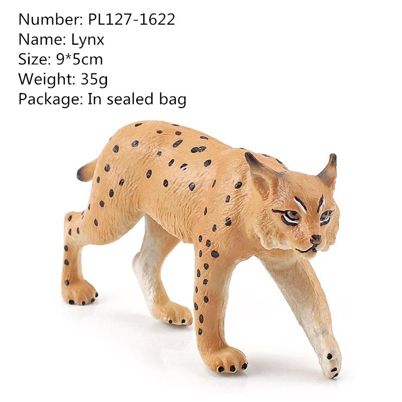 Realistic Simulated Forest Animal Lynx Scale Model Solid Simulation Bobcat Wild Fox Action Figures Toys Playsets For Children Christmas Gift Presents