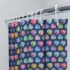 Colorful Gem Shower Curtain Set Bath Decor with Heart Shape Design Washable Fabric for Bathroom Various Colors Available