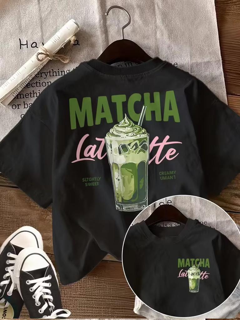 Matcha Latte Iced Coffee Tea Green Tea Latte Coffee Lover Humor Sarcastic Retro Vintage Aesthetic Streetwear Print Unisex Cotton