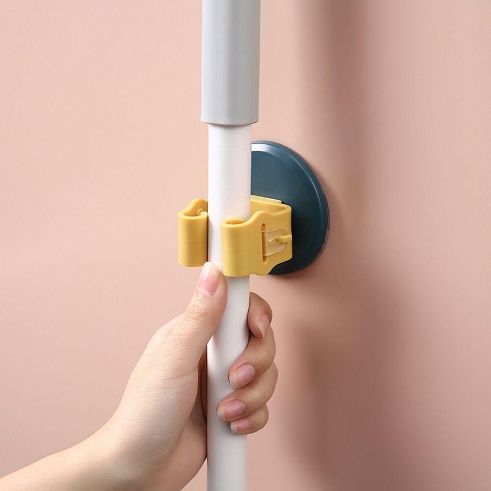 Self-Adhesive Brush Broom Hanger Wall-Mounted Mop Storage Rack Multipurpose Mop Clip Kitchen