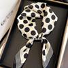 27" Black White Polka Dot Square Scarf Elegant Style Thin Silky Neck Scarf Casual Decorative Hairband For Women