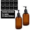 500ml Brown Dish Soap /Shampoo/Hand Wash/ Conditioner Bottle with Label Lotion/Hand Soap Wall Mount Reusable Bottle