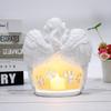 Custom White Resin Fairy Angel & Pet Dog Figurine Paw Print Candle Holder for Home & Memorial Decor Elegant Model Pattern