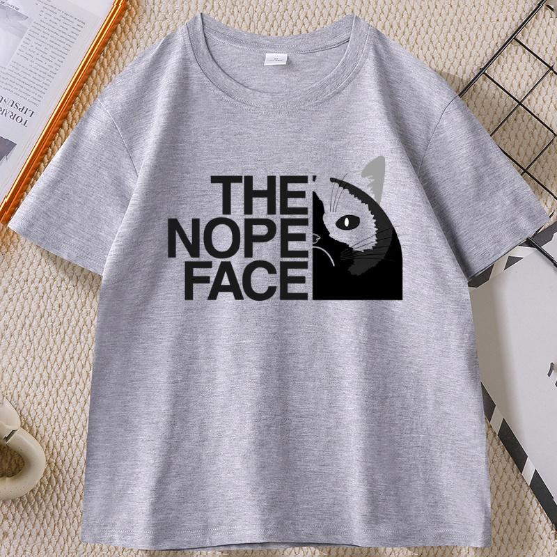 Funny Cat Face Tshirt Unisex Unisex Streetweat Cat Love Tees Casual Short Sleeve Breathable Round Neck Printed Tshirt Male Clothes