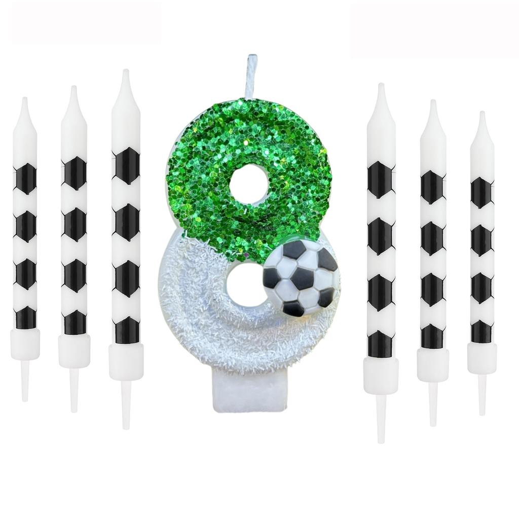 7 шт. свечи с цифрами на день рождения белые футбольные цифры 0-9 свечи на день рождения для топпера для торта для детей взрослых вечеринка юбилейные принадлежности