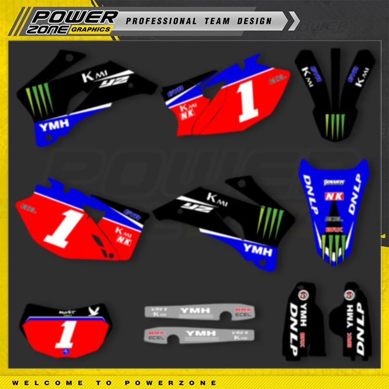 PowerZone Наборы наклеек с индивидуальным дизайном для фона YAMAHA WRF250 2007-2013 WRF450 2007-2011