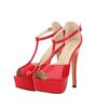 Women Sandals Platform High Heel Sexy Peep Toe Ankle Strap Stilettos  Pumps T-Strap Sandal Party Dress Wedding Shoes