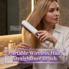 for Short Hair 2026 Upgrade, Cordless Hair Straightener Brush, Mini Hair Straightener, Portable Hair Straightener Brush