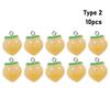 10pcs DIY Peach Flat Resin Charms Pendant 3D Fruit Pendants  Jewelry Making Accessories